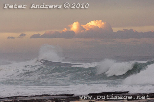Surfin on the back of an East Coast Low at Coledale, New South Wales Australia. Photo copyright Peter Andrews, Outimage. 