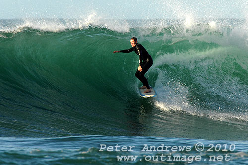 A mid August Saturday morning surf at Location 1, New South Wales Illawarra Coast, Australia. Photo copyright, Peter Andrews, Outimage Publications.
