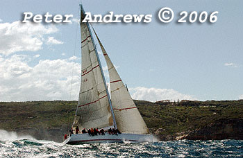 Leslie Green's Swan 601 Ginger at the heads after the start of the 2006 Sydney to Gold Coast Yacht Race.