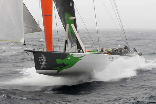 Green Dragon surfing the Atlantic Ocean in leg 1 of The Volvo Ocean Race. Photo copyright Dave Kneale - Volvo Ocean Race.