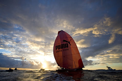 PUMA Ocean Racing, skippered by Ken Read, finish Leg 1 of the Volvo Ocean Race 2008-09 in second place, crossing the line in Cape Town at 17:44 GMT (19:44 local) Nov 2, 2008. Photo copyright Sally Collison - PUMA Ocean Racing.