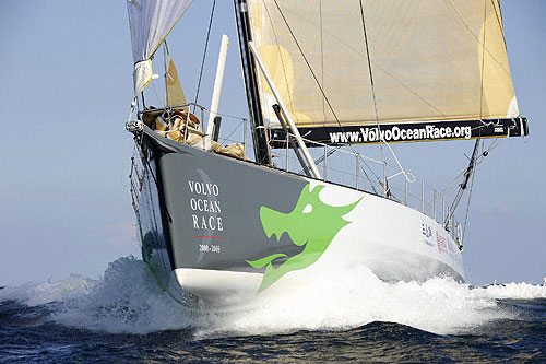 Green Dragon in-port race training off the start port of Alicante, Spain. Photo copyright Rick Tomlinson - Volvo Ocean Race. 