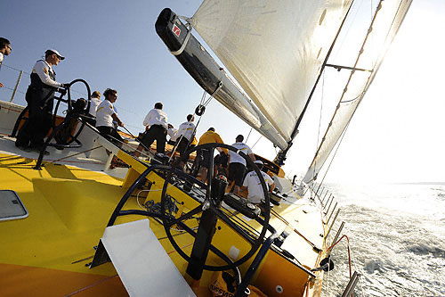 Team Russia's Kosatka, training for the in-port race in Alicante, Spain. Photo copyright Rick Tomlinson - Volvo Ocean Race.