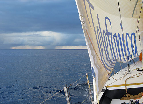 Telefonca Black, on leg 2 of the Volvo Ocean Race, from Cape Town, South Africa to Cochin, India. Photo copyright Mikel Pasabant / Telefonica Black / Volvo Ocean Race.