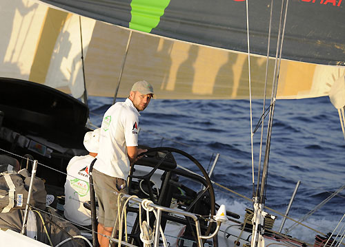 Green Dragon, skippered by Ian Walker from UK (pictured), finishes leg 2 of the Volvo Ocean Race from Cape Town, South Africa to Cochin, India. Photo copyright Rick Tomlinson / Volvo Ocean Race.