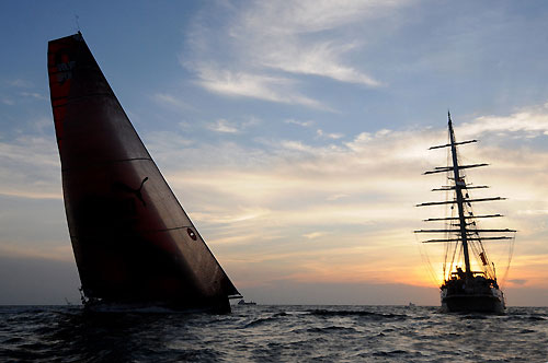 PUMA Ocean Racing arrive in Cochin, India, to claim fifth place in Leg 2 of the Volvo Ocean Race 2008-09, beating Team Delta Lloyd by only minutes after nearly 4,500 miles of sailing. They crossed the line at 12:22:12 GMT, securing 4 points for the finish and 5 points overall for the leg. Photo copyright Dave Kneale / Volvo Ocean Race.