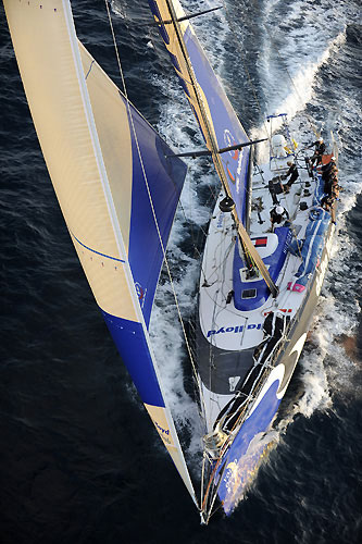 Delta Lloyd, skippered by Roberto Bermudez de Castro from Spain, finishes leg 2 of the Volvo Ocean Race from Cape Town, South Africa to Cochin, India.Photo copyright Rick Tomlinson / Volvo Ocean Race. 