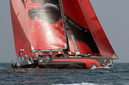 PUMA Ocean Racing after the start of Leg 3 of the Volvo Ocean Race 2008-09 from Cochin, India, to Singapore. Photo copyright Dave Kneale / Volvo Ocean Race.