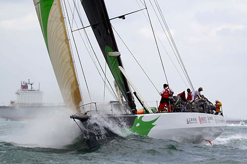 Green Dragon starts Leg 4, Singapore to Qingdao. Photo copyright Yongtao Jiang / Green Dragon.