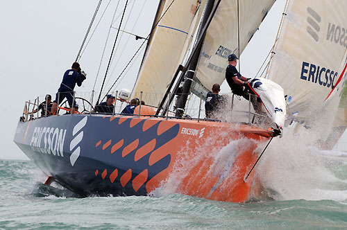 Overall Singapore In-port Race winners Ericsson 4, skippered by Torben Grael (BRA). Photo copyright Dave Kneale / Volvo Ocean Race.