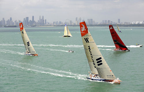 The start of leg 4 of the Volvo Ocean Race, from Singapore to Qingdao, China. Photo copyright Rick Tomlinson / Volvo Ocean Race.