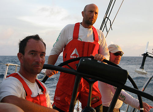Tom Braidwood helming Green Dragon, on leg 4 of the Volvo Ocean Race from Singapore to Qingdao, China. Photo copyright Guo Chuan / Green Dragon Racing / Volvo Ocean Race.