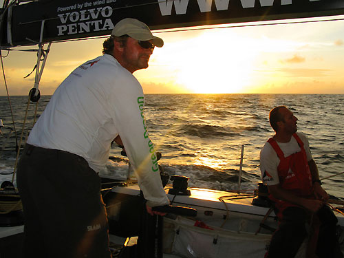 Neal McDonald takes a look at the weather onboard Green Dragon, on leg 4 of the Volvo Ocean Race from Singapore to Qingdao, China. Photo copyright Guo Chuan / Green Dragon Racing / Volvo Ocean Race.