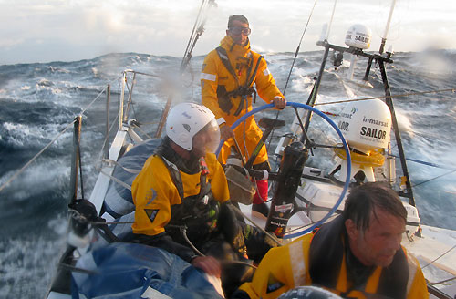 Telefonica Black in 50 knot winds near the Philippines, on leg 4 of the Volvo Ocean Race, from Singapore to Qingdao, China. Photo copyright Mikel Pasabant / Telefonica Black / Volvo Ocean Race.