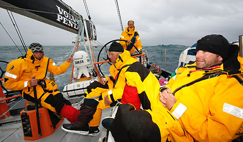 Ericsson 3 are the latest to turn around on leg 4 of the Volvo Ocean Race, giving up their second place and heading for Base Camp after structural damage saw them start to take on water. Photo copyright Gustav Morin / Ericsson 3 / Volvo Ocean Race.