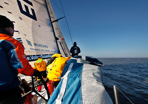 Ericsson 4, on leg 4 of the Volvo Ocean Race, from Singapore to Qingdao, China. Photo copyright Guy Salter / Ericsson 4 / Volvo Ocean Race.