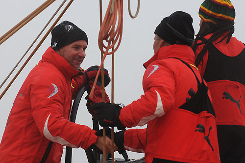 PUMA Ocean Racing, skippered by Ken Read (USA) (pictured), finishes second, on leg 4 of the Volvo Ocean Race, from Singapore to Qingdao, China. Photo copyright Dave Kneale / Volvo Ocean Race.