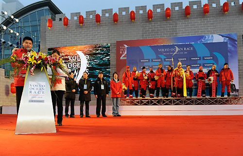 PUMA Ocean Racing, skippered by Ken Read (USA), finishes second, on leg 4 of the Volvo Ocean Race, from Singapore to Qingdao, China. Photo copyright Dave Kneale / Volvo Ocean Race.