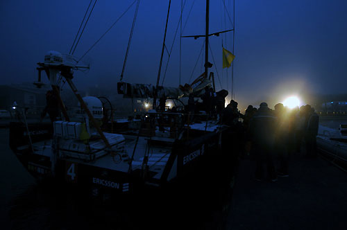 Ericsson 4, skippered by Torben Grael (BRA) finishes third, on leg 4 of the Volvo Ocean Race, from Singapore to Qingdao, China at 09:04:00 GMT. Photo copyright Dave Kneale / Volvo Ocean Race.