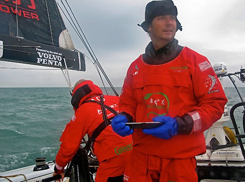 Navigator Ian Moore, onboard Green Dragon, on leg 4 of the Volvo Ocean Race, from Singapore to Qingdao, China. Photo copyright Guo Chuan / Green Dragon Racing / Volvo Ocean Race.