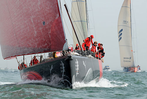 PUMA Ocean Racing (Ken Read / USA). Start Day for Leg 5 of the Volvo Ocean Race from Qingdao, China, to Rio De Janeiro. For EDITORIAL USE only, please credit: Dave Kneale / Volvo Ocean Race. Photo copyright Dave Kneale / Volvo Ocean Race.