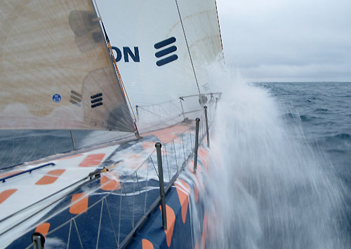 Ericsson 4, on leg 5 of the Volvo Ocean Race, from Qingdao to Rio de Janeiro. Photo copyright Guy Salter / Ericsson 4 / Volvo Ocean Race.