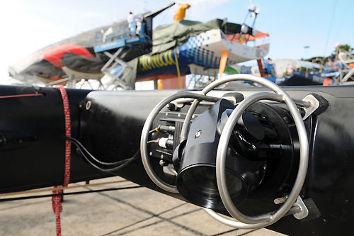 A spreader camera mounted on PUMA Ocean Racing's mast, used to document life onboard during the Volvo Ocean Race 2008-09. Photo copyright Dave Kneale / Volvo Ocean Race.