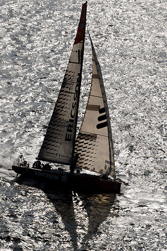 Ericsson 4, skippered by Torben Grael (BRA) at the start of leg 6 of the Volvo Ocean Race, from Rio de Janeiro to Boston. Photo copyright Dave Kneale / Volvo Ocean Race.