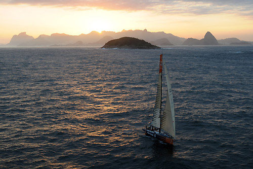 Ericsson 3, skippered by Magnus Olsson (SWE), at the start of leg 6 of the Volvo Ocean Race, from Rio de Janeiro to Boston. Photo &copy; Dave Kneale / Volvo Ocean Race.
