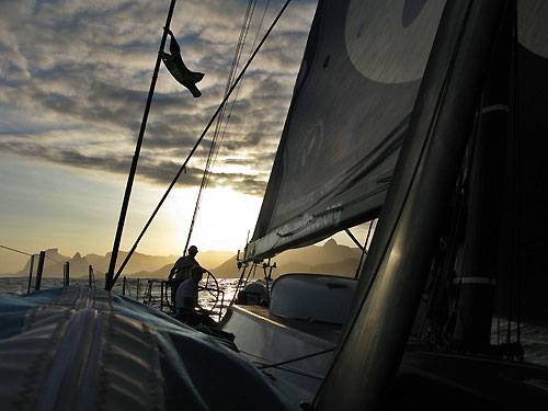 Onboard Delta Llloyd, after the start of leg 6 of the Volvo Ocean Race, from Rio de Janeiro to Boston. Photo copyright Sander Pluijm / Team Delta Lloyd / Volvo Ocean Race.