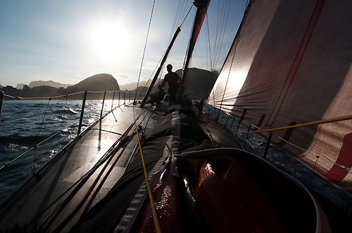 PUMA Ocean Racing leaving Rio de Janeiro, at the start of leg 6 of the Volvo Ocean Race, from Rio de Janeiro to Boston. Photo copyright Rick Deppe / PUMA Ocean Racing / Volvo Ocean Race.