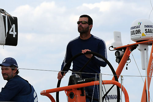 Ericsson 4, skippered by Torben Grael (BRA) (pictured) finish first on leg 6 of the Volvo Ocean Race, from Rio de Janeiro to Boston, crossing the finish line at 21:05:10 GMT 26-04-2009. Photo copyright Dave Kneale / Volvo Ocean Race.
