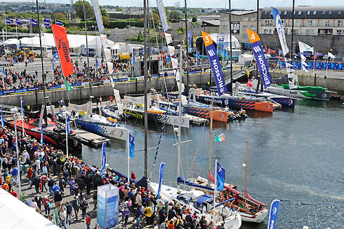 Galway dock prior to the start of leg 8 from Galway to Marstrand. Photo copyright Rick Tomlinson / Volvo Ocean Race.