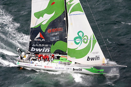 Green Dragon, skippered by Ian Walker (GBR) at the start of leg 8 from Galway to Marstrand. Photo copyright Rick Tomlinson / Volvo Ocean Race.