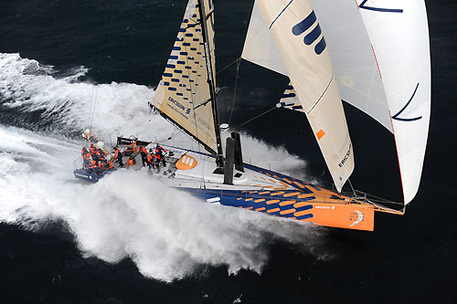 Ericsson 4 surfing at 30 knots off the Blasket Islands West of Ireland, shortly after the start of leg 8 from Galway to Marstrand. Photo copyright Rick Tomlinson / Volvo Ocean Race.