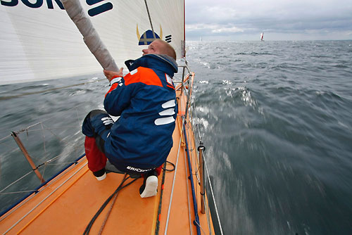 Bowman Martin Krite onboard Ericsson 3, on leg 8 of the Volvo Ocean Race, from Galway to Marstrand. Photo copyright Gustav Morin / Ericsson 3 / Volvo Ocean Race.