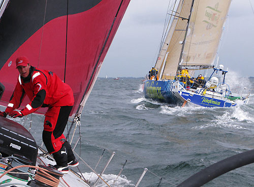 Chasing Telefonica Blue, onboard PUMA Ocean Racing, on leg 8 of the Volvo Ocean Race, from Galway to Marstrand. Photo copyright Rick Deppe / PUMA Ocean Racing / Volvo Ocean Race.