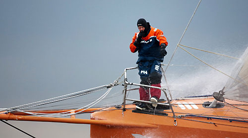 Bowman Phil Jameson (NZL) Ericsson 4, skippered by Torben Grael (BRA), on leg 8 of the Volvo Ocean Race, from Galway to Marstrand. Photo copyright Ronald Koelink / foto-nautiek.nl / Volvo Ocean Race.