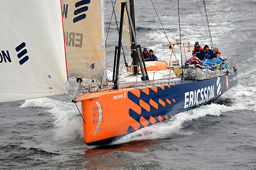Ericsson 4, skippered by Torben Grael (BRA) during leg 8 Galway to Marstrand, off the Isles of Scilly, Lands End and Lizzard Point. Photo copyright Rick Tomlinson / Volvo Ocean Race.