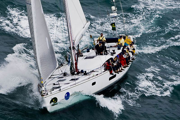 Skipper Peter Chuchouse's Custom Warwick Moonblue 2 from Hong Kong at sea during the Rolex China Sea Race 2008. Photo copyright ROLEX and Carlo Borlenghi.