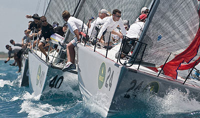 Crown Prince Frederik's Nanoq ahead of Carlo Alberini's Calvi Network.