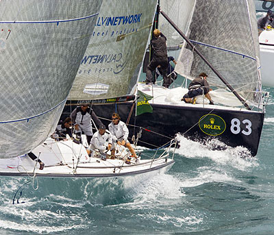 Carlo Alberni's Calvi Networks (ITA) and Lang Walker's Kokomo (AUS). Photo copyright ROLEX Daniel Forster.