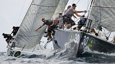 Peter de Ridder's Mean Machine (MON), overall third place for the series seen here ahead of Ole van der Heide's Asterisk (DEN). Photo copyright ROLEX Kurt Arrigo.