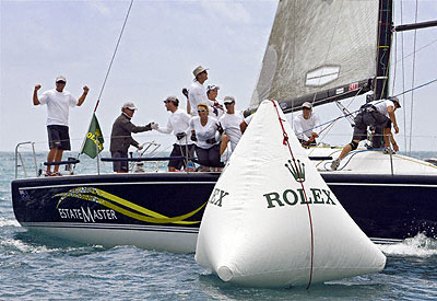 Martin & Lisa Hill's Estate Master (AUS) celebrate a win in race seven. Photo copyright ROLEX Daniel Forster.