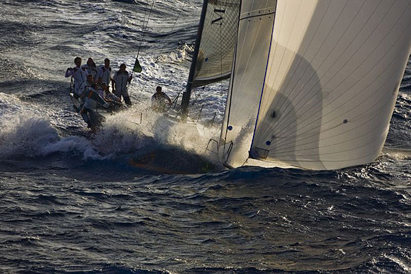 Franck No�l's Near Miss leaving the Gulf of St Tropez.