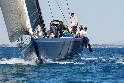 Peter Harburg�s Reichel Pugh 66 Black Jack after the start of the Brisbane to Keppel Tropical Yacht Race. Photo Copyright, Suellen Hurling.