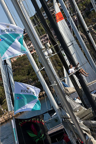 Maxi fleet getting ready for the 2009 Maxi Yacht Rolex Cup.Photo copyright Rolex - Carlo Borlenghi.