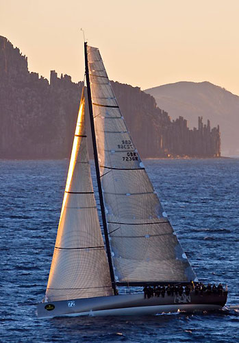 Niklas Zennstr&ouml;m's R&aacute;n in Storm Bay Tasmania during the Rolex Sydney Hobart Yacht Race 2009. Photo copyright Rolex, Daniel Forster.