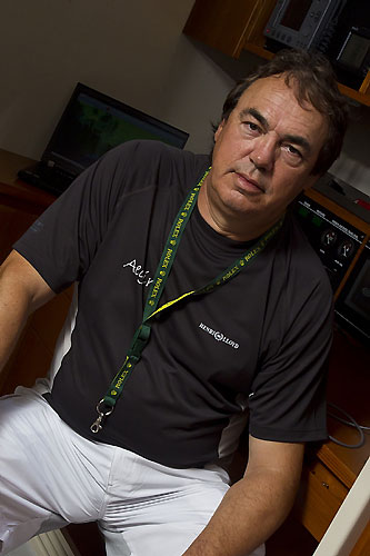 Brian Benjamin on board Aegir, during the Maxi Yacht Rolex Cup 2010. Photo copyright Rolex and Carlo Borlenghi.