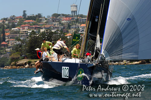 Graeme Wood&rsquo;s Judel Vrolijk designed 52 footer Wot Yot on Sydney Harbour during the SOLAS Big Boat Challenge 2008. Photo Copyright Peter Andrews.
